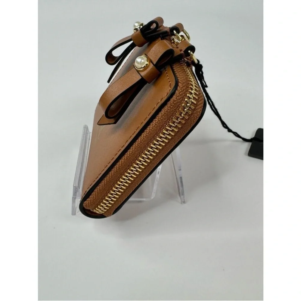 ZAC Zac Posen Women's Eartha Zipped Small Wallet-Pearl Lady Brown NWT